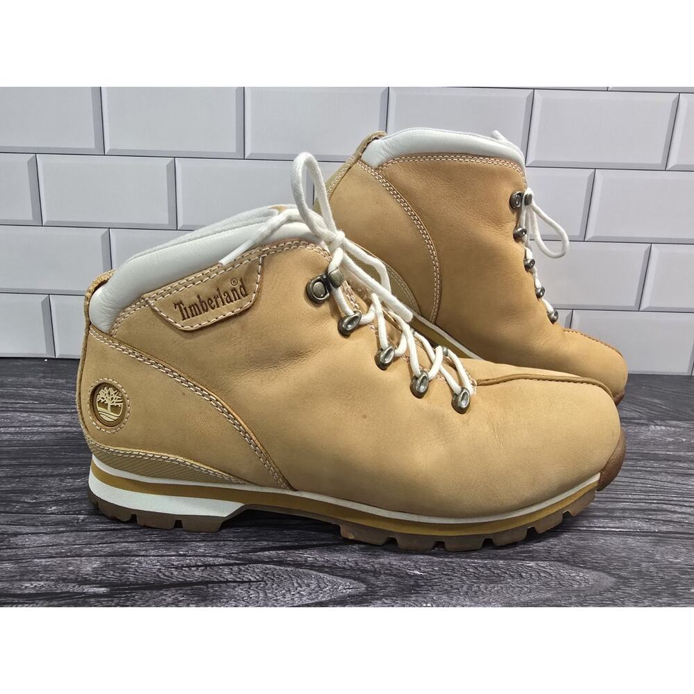 Timberland Splitrock Hiker Men's Size 8 Wheat White Nubuck Boots 85091 - EUC